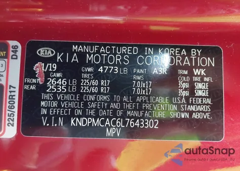 2020 Kia Sportage Lx from USA, damaged, VIN KNDPMCAC6L7643302